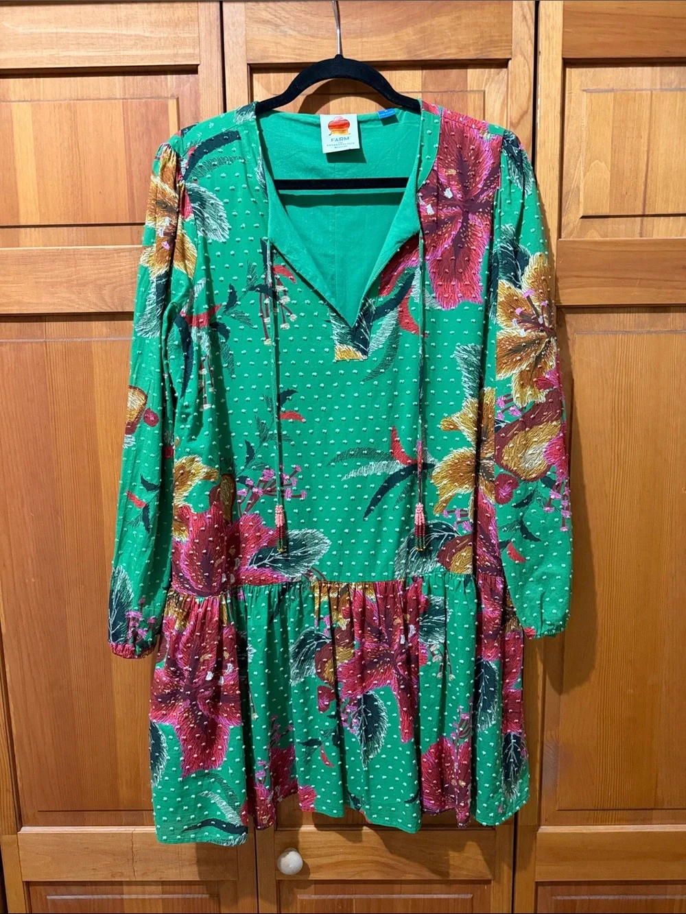 Farm Rio Jimena Green Tunic Dress - Picture 2 of 6
